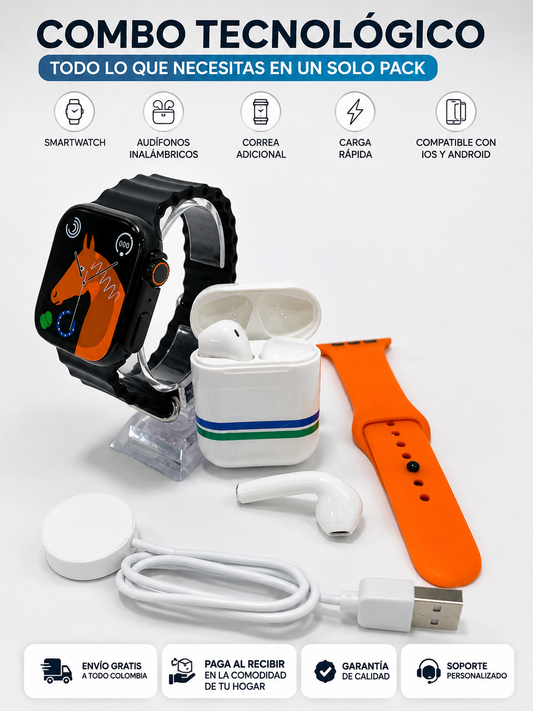 Combo Smart Whatch T800 + Audífonos