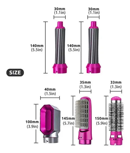 Combo Cepillo 5 En 1 Y Mini Masajeador